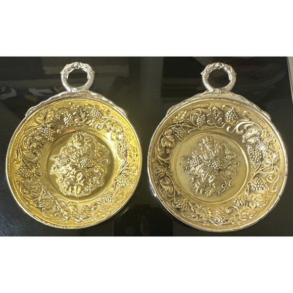 Vintage Wine Tasting Cup‎ Pendant SET Gold Over Silver Plate Made In Japan